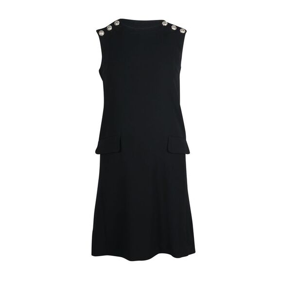 Claudie Pierlot Button Shoulder Mini Dress in Black Triacetate